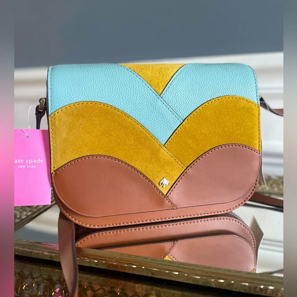Kate Spade Nadine Patchwork Medium Flap Bag- New with Tags - Picture 3 of 9